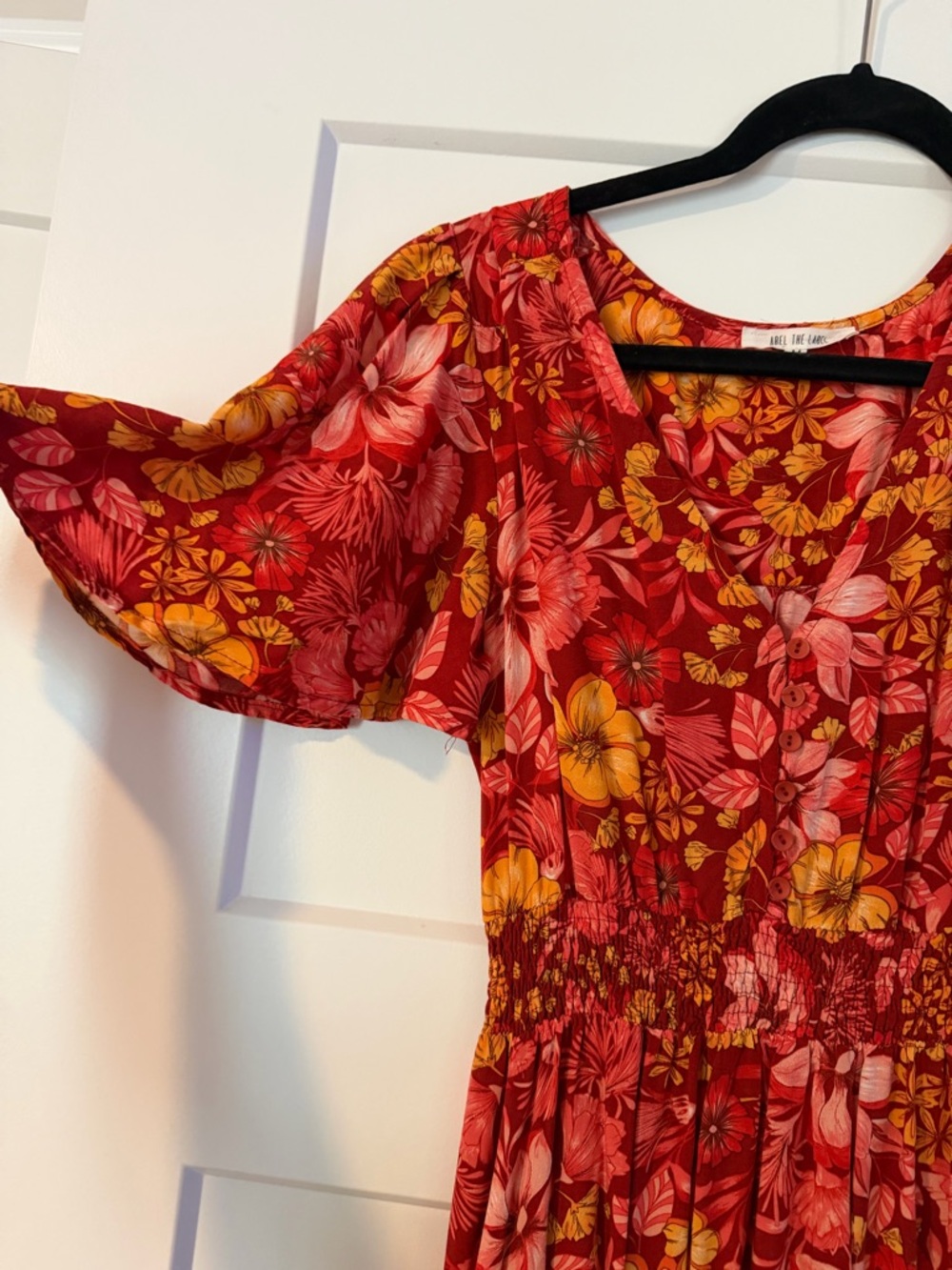 Red Floral Hi-Low Maxi Dress - Picture 5 of 7